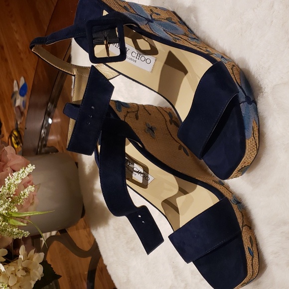 Jimmy Choo Shoes - Jimmy Choo 40 wedges espedrile new with flowers design.